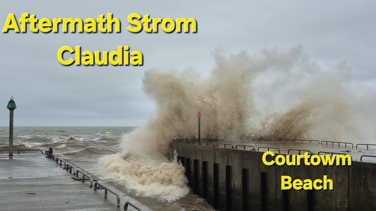 Strong Strom Claudia had swept a beach away in Courtown, Ireland (15 November 2025)