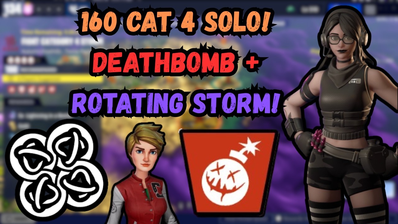 160 CATEGORY 4 STORM SOLO! DEATHBOMB, ROTATING STORM, INVERTED ATLAS DEFENSE! | Fortnite STW