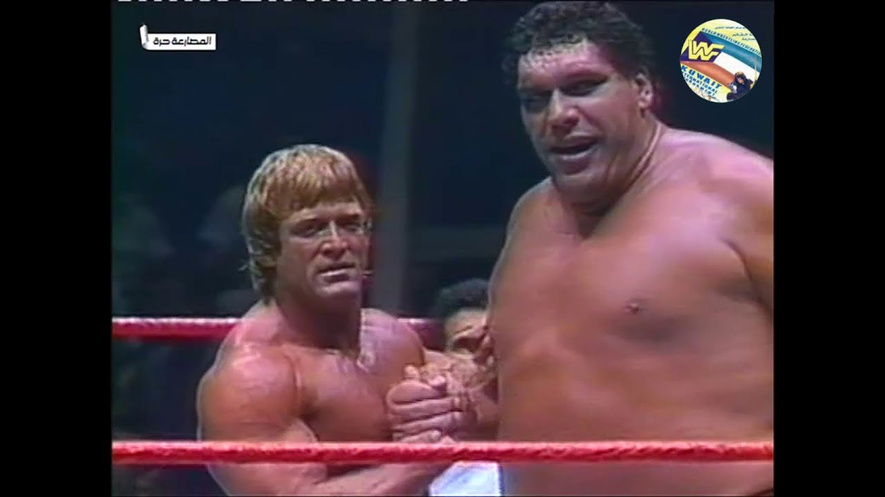 WWF - ANDRE THE GIANT PAUL ORNDORFF VS RODDY PIPER BOB ORTON 1985 . تعليق ابراهيم الراشد