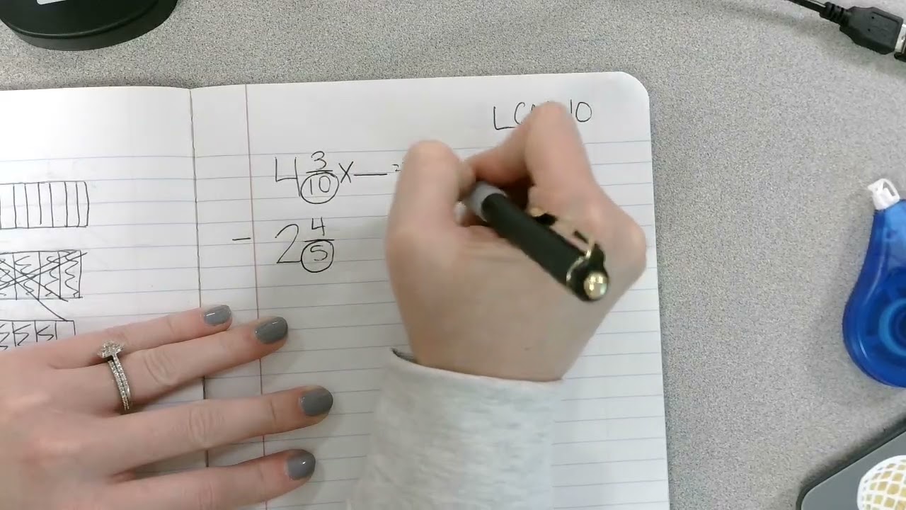 Subtracting Mixed Numbers with Unlike Denominators (3) #gobigo #5thGradeMath #fractions #maths
