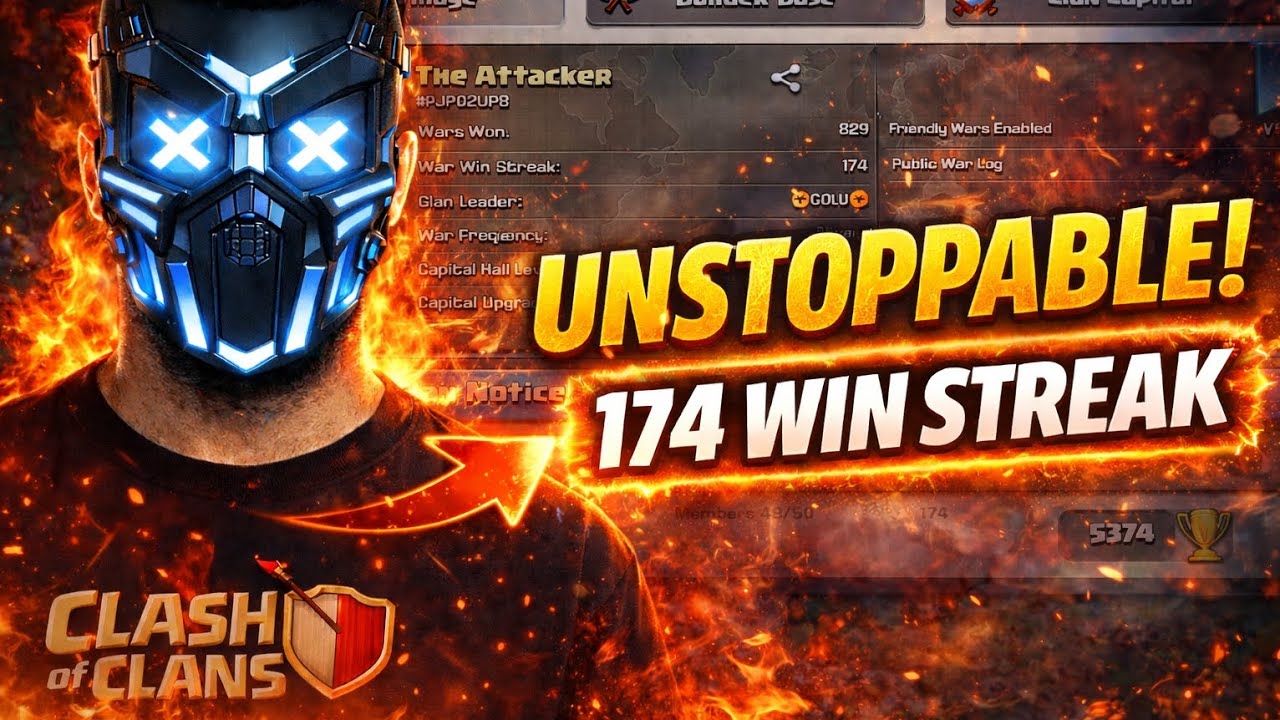 Clash of Clans UNSTOPPABLE Clan | 174 War Win Streak 🔥 Record Breaker #supercell #clashroyale #coc 