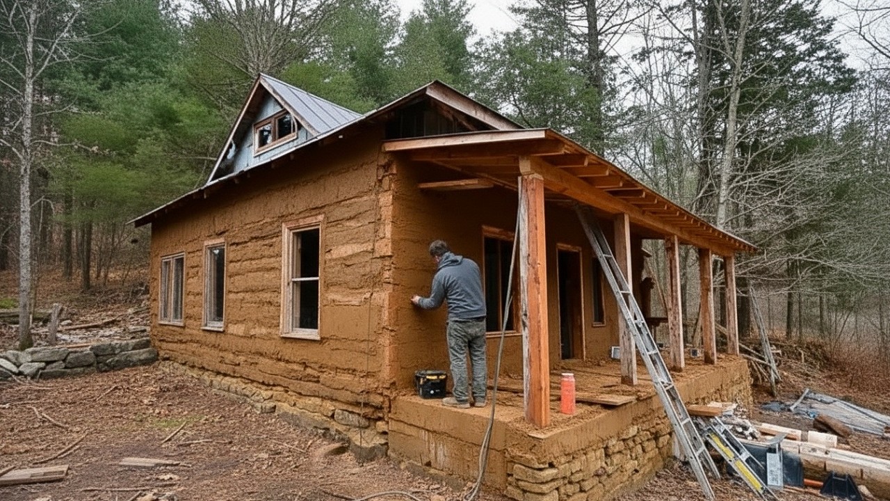 Man Spent Two Years Renovating the 1960 Earthen House Start to Finish