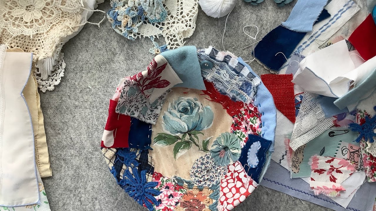 Crafty Chit Chat and Slow Stitching / Quilted Fabric Bowl & Stitching A Leaf / Slow Stitch Bowl