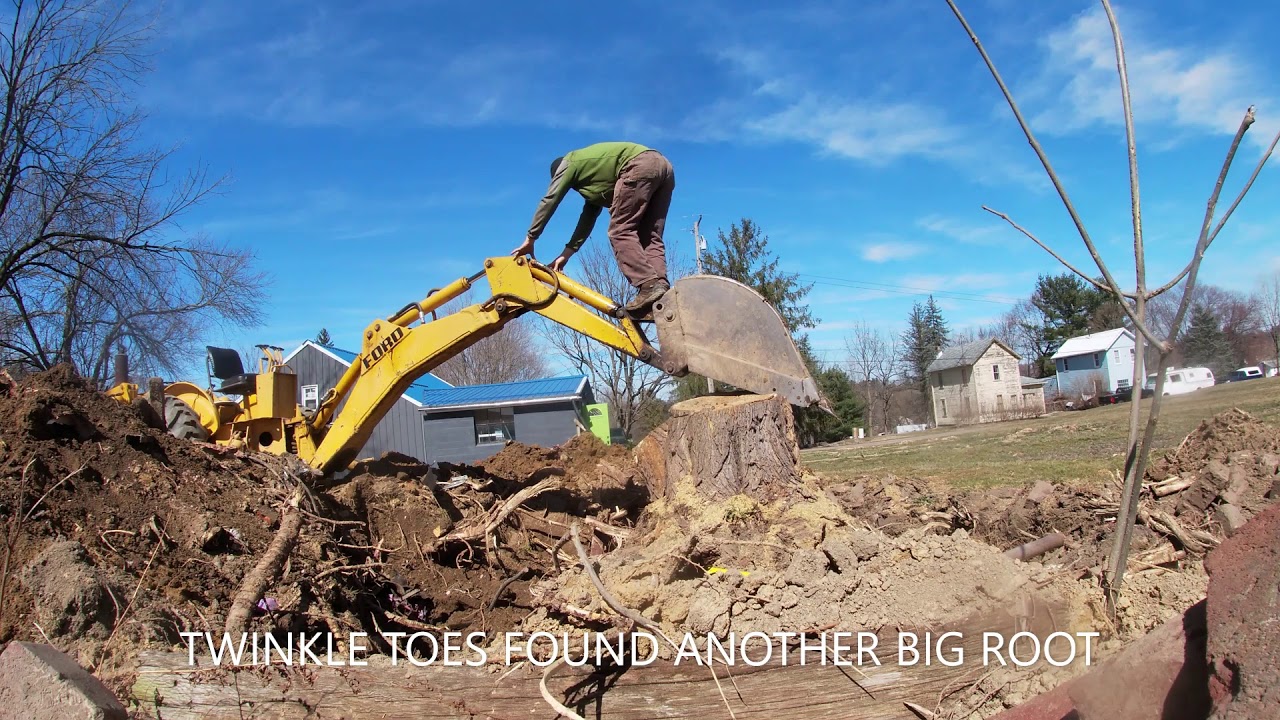 DIESEL FORD 3400 INDUSTRIAL BACKHOE LATE 60's STUMP REMOVAL