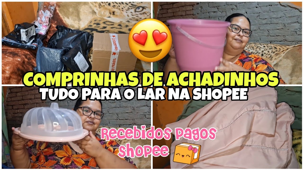 RECEBIDOS PAGO DA SHOPEE PARA MEU LAR E PAARA MIM😍TUDO ROSINHA - ESTAVA ANSIOSA PARA ABRIR💕