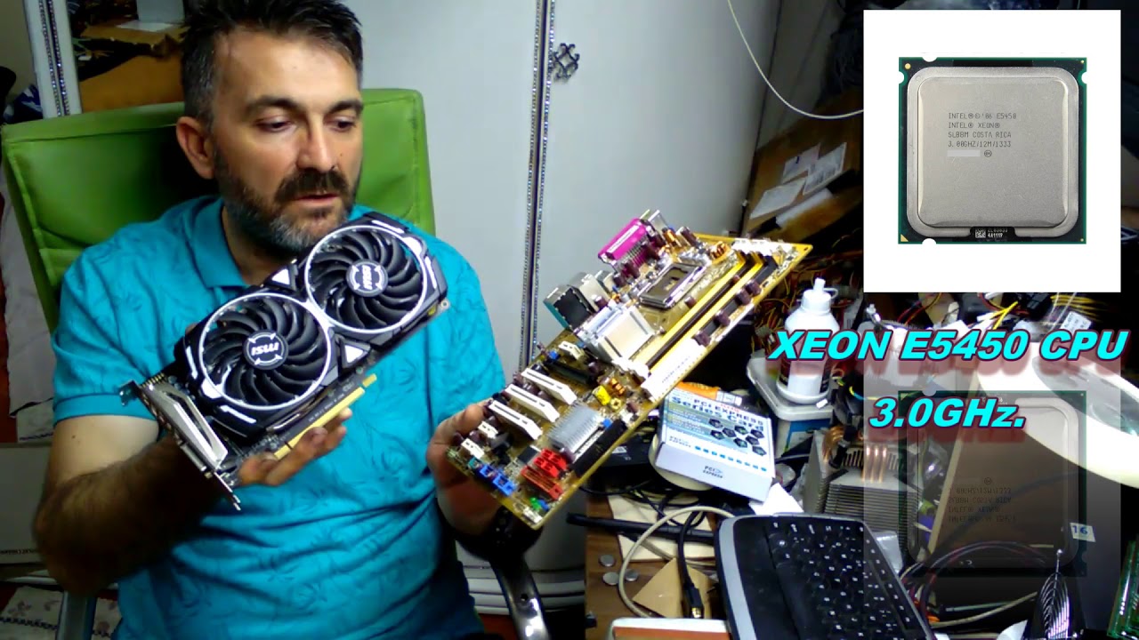 ASUS P5B XEON E5450 OVERCLOCK @3.55GHz. MSI ARMOR RX 470 GAME TEST