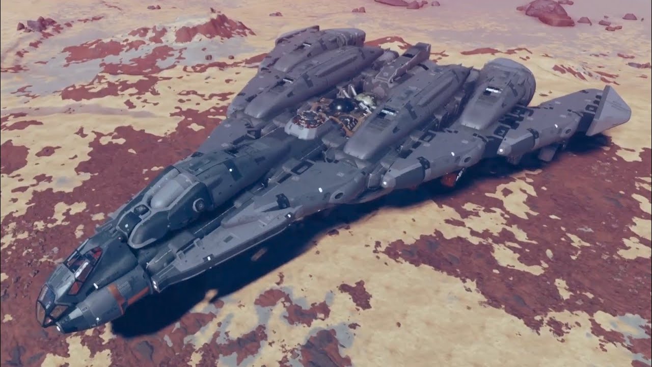 Starfield - My best base ship in the game (tour) ( UC black hawk )