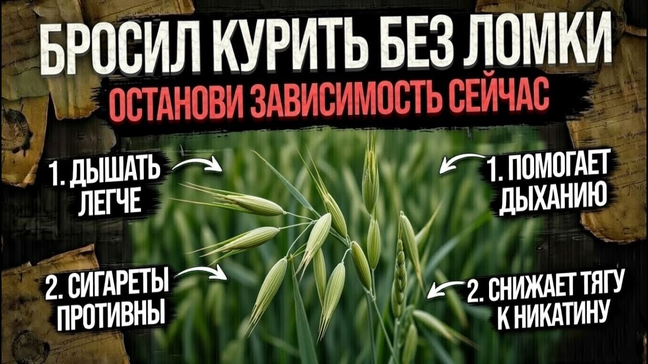 ТАБАЧНЫМ КОМПАНИЯМ НЕ ВЫГОДНО ОБ ЭТОМ ГОВОРИТЬ, ЗЕЛЕНЫЙ ОВЕС ПОМОЖЕТ БРОСИТЬ КУРИТЬ!