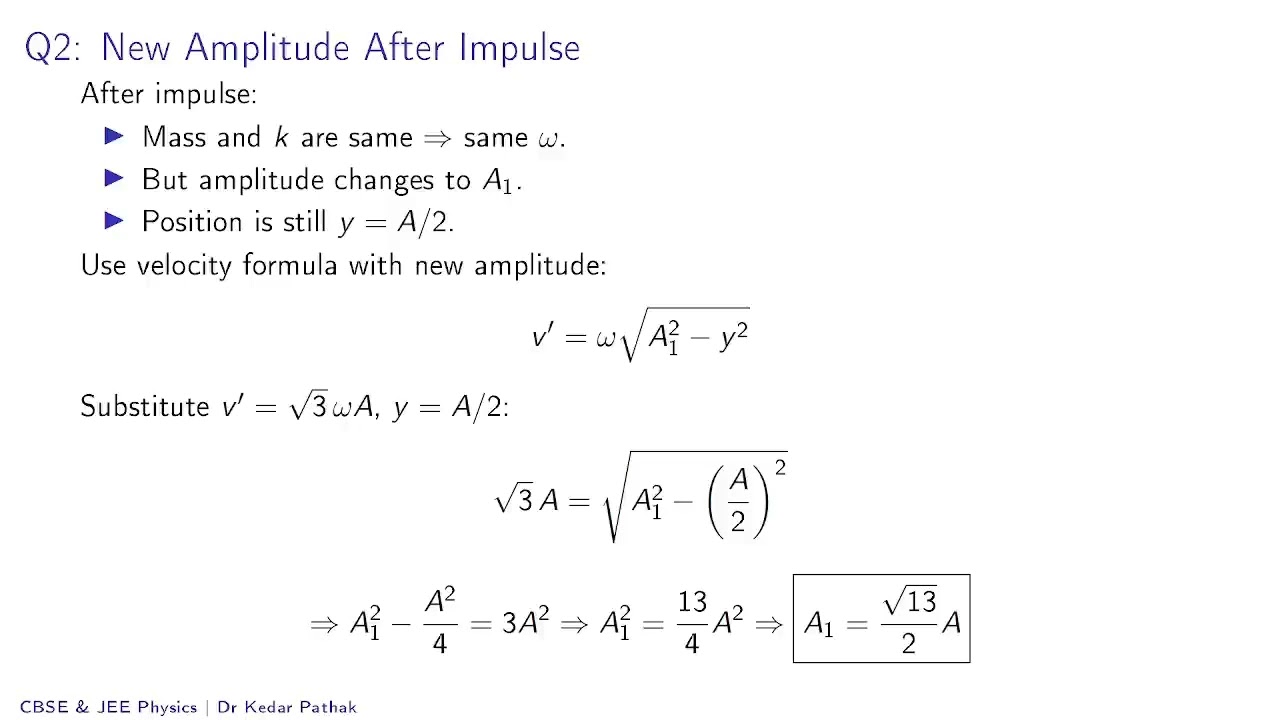 Oscillations L6  Block–Spring Collisions, Impulse in SHM, Elastic Wall, Two Body SHM & Reduced Mass