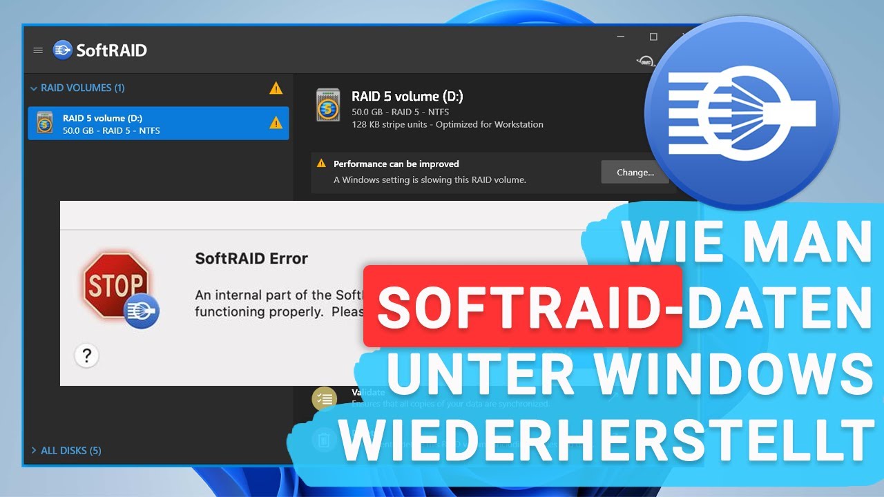 So retten Sie SoftRAID-Daten unter Windows