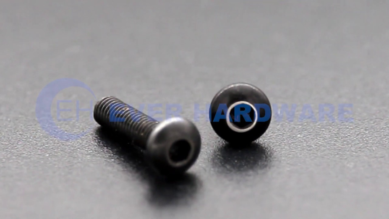 Button Head Socket Cap Screws Allen Drive Black Coating Machine Threaded Dome Mushroom Headed Intern