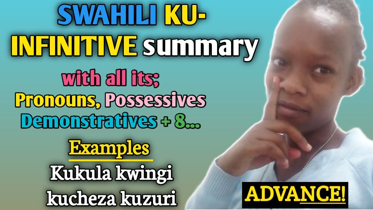 SWAHILI KU- INFINITIVE SUMMARY WITH ITS POSSESSIVES, DEMONSTRATIVES  +6 more