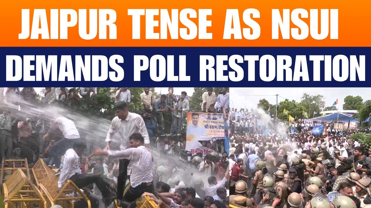 Jaipur : NSUI Protests Outside Rajasthan CM&rsquo;s Residence Demanding Student Union Elections | News9