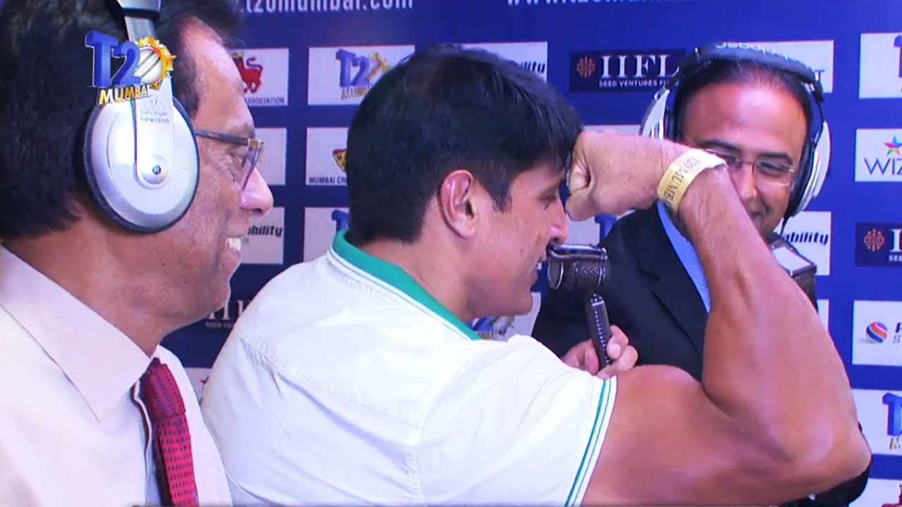 Salil Ankola flexes his muscles for the camera