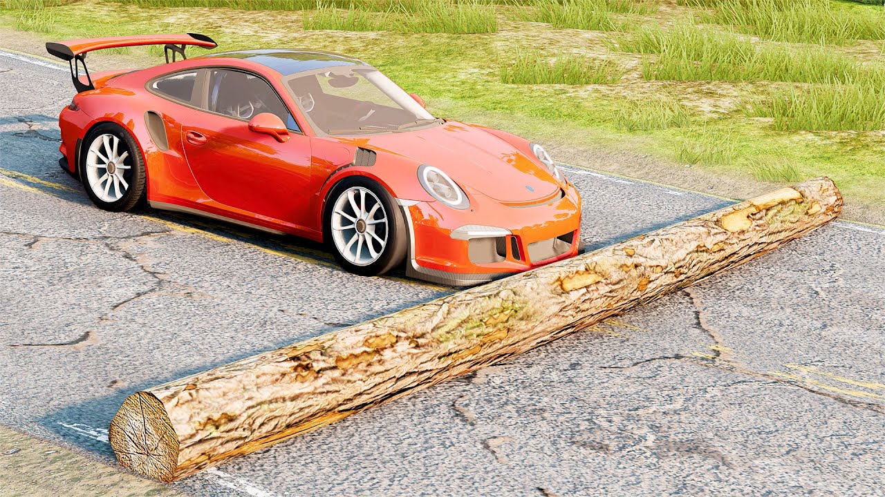 Mobil vs Fallen Tree #16 - BeamNG Drive