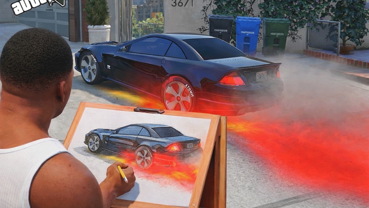 GTA5 - Franklin found a car and then got it customized.