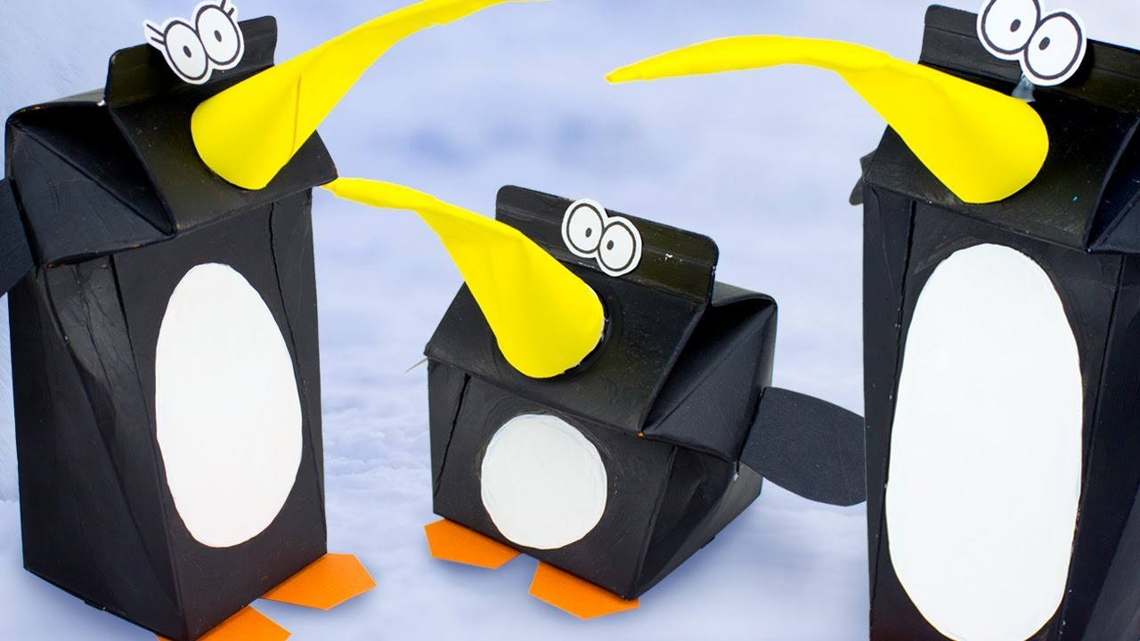Milk Carton Penguin Family | DIY Crafts Ideas For Kids