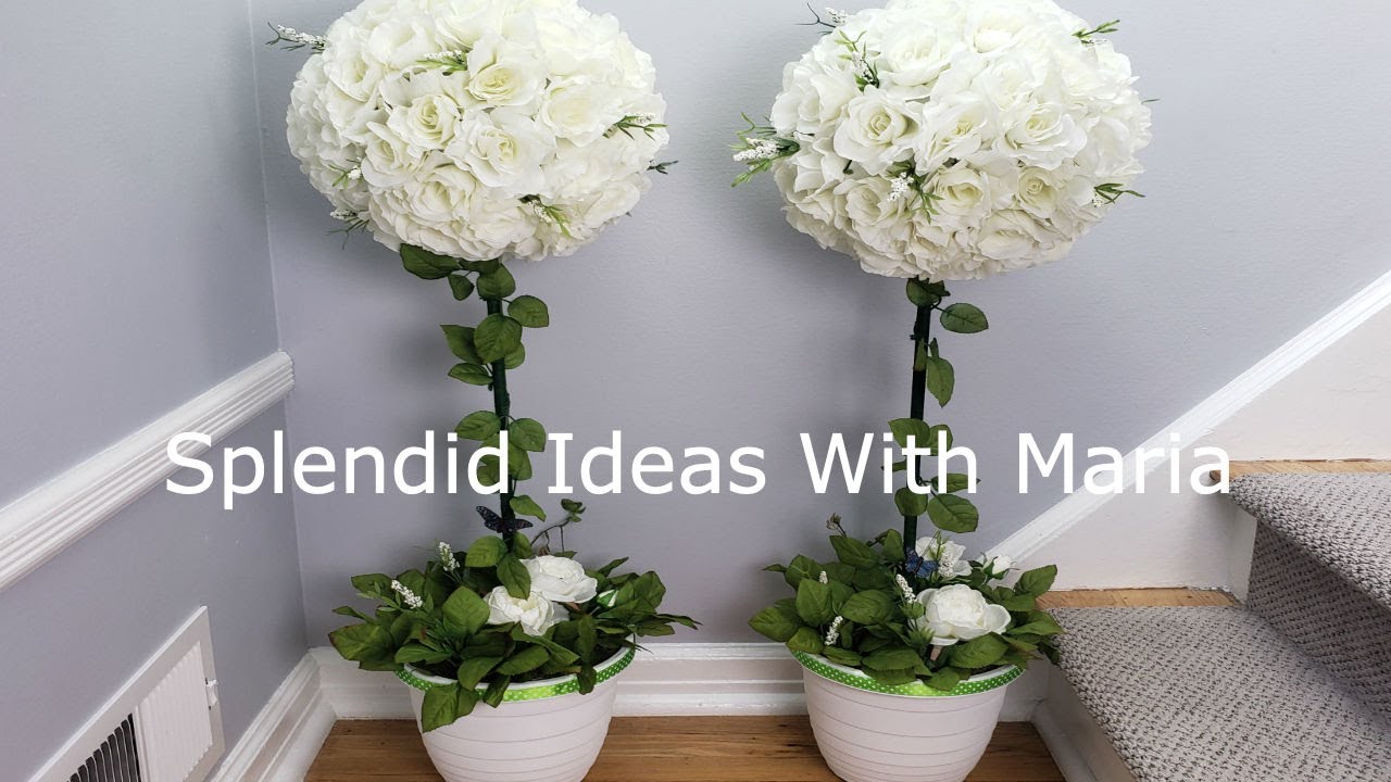 DIY Home decor ideas | DIY  Artificial Rose Topiary Tree