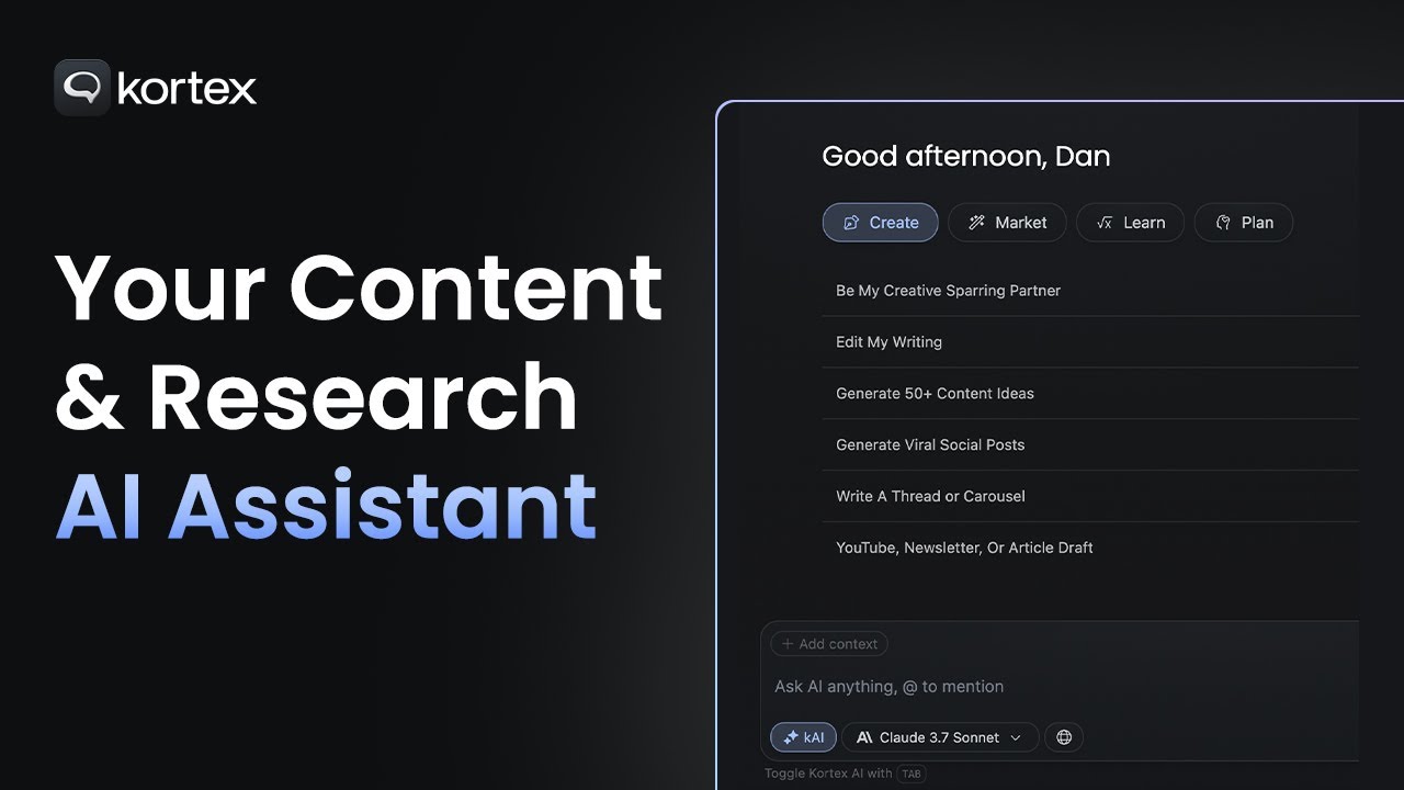 Introducing Kortex AI V2: Content Creation, Marketing, & Planning