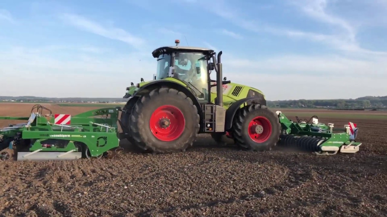Claas Axion 830 préparation de sol Franquet