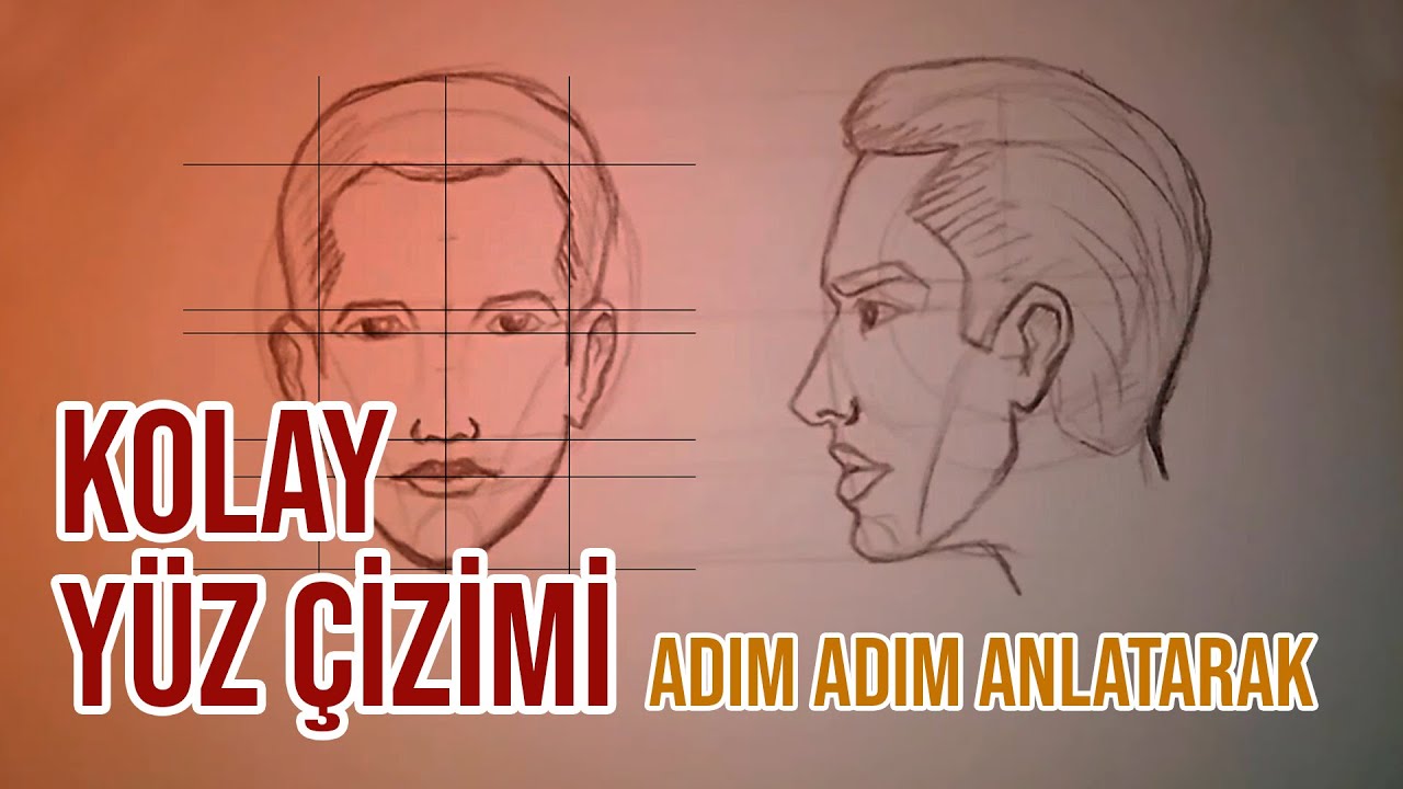 KARAKALEM KOLAY YÜZ ÇİZİMİ ! Adım Adım Anlatarak !