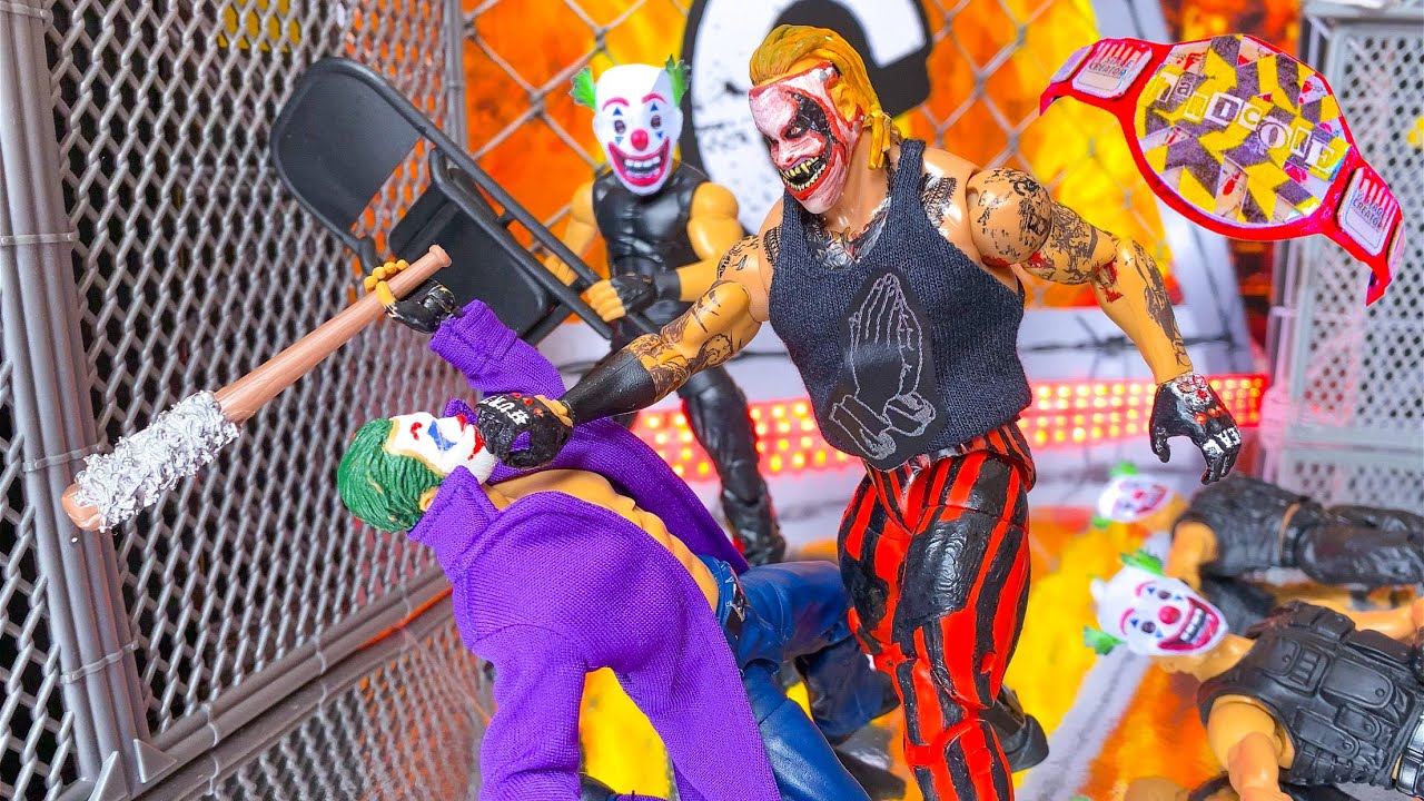 The Fiend vs Joker Jon Moxley - Action Figure Match! Hardcore Championship!
