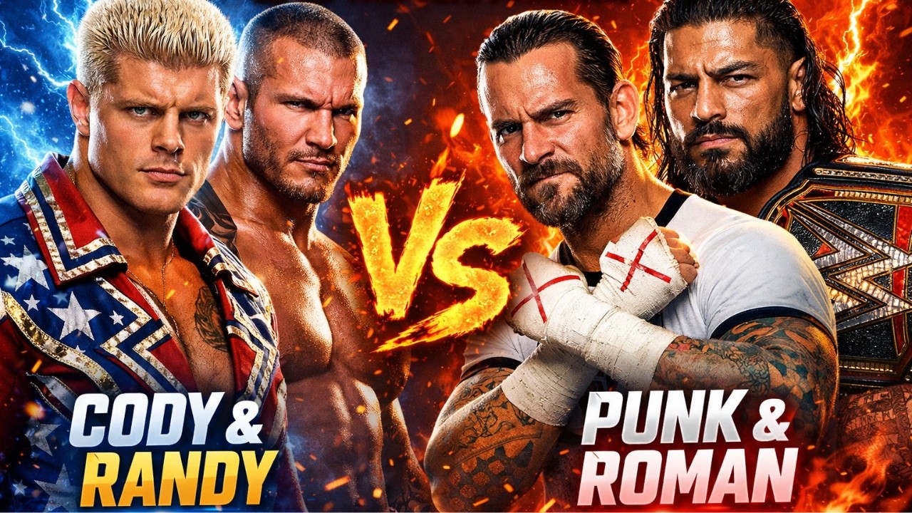 Cody Rhodes & Randy Orton vs CM Punk & Roman Reigns🔥