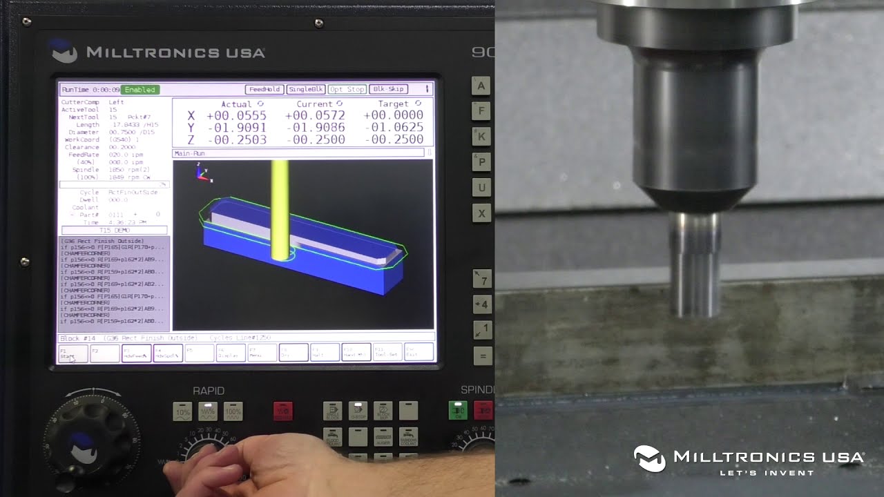Handwheel Run Mode on the Milltronics 9000 CNC Control