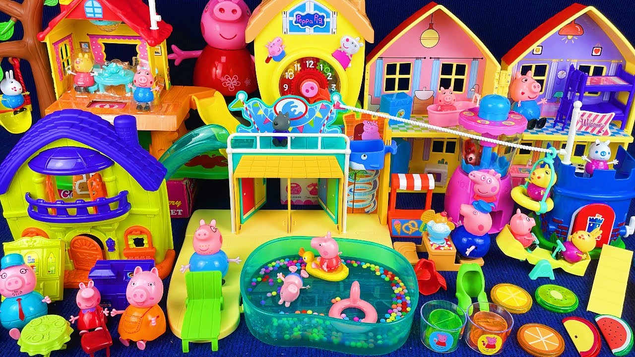 10 Minutes Satisfying with Unboxing Peppa Pig House & Swimming Pool Play Set Review Toys | ASMR 