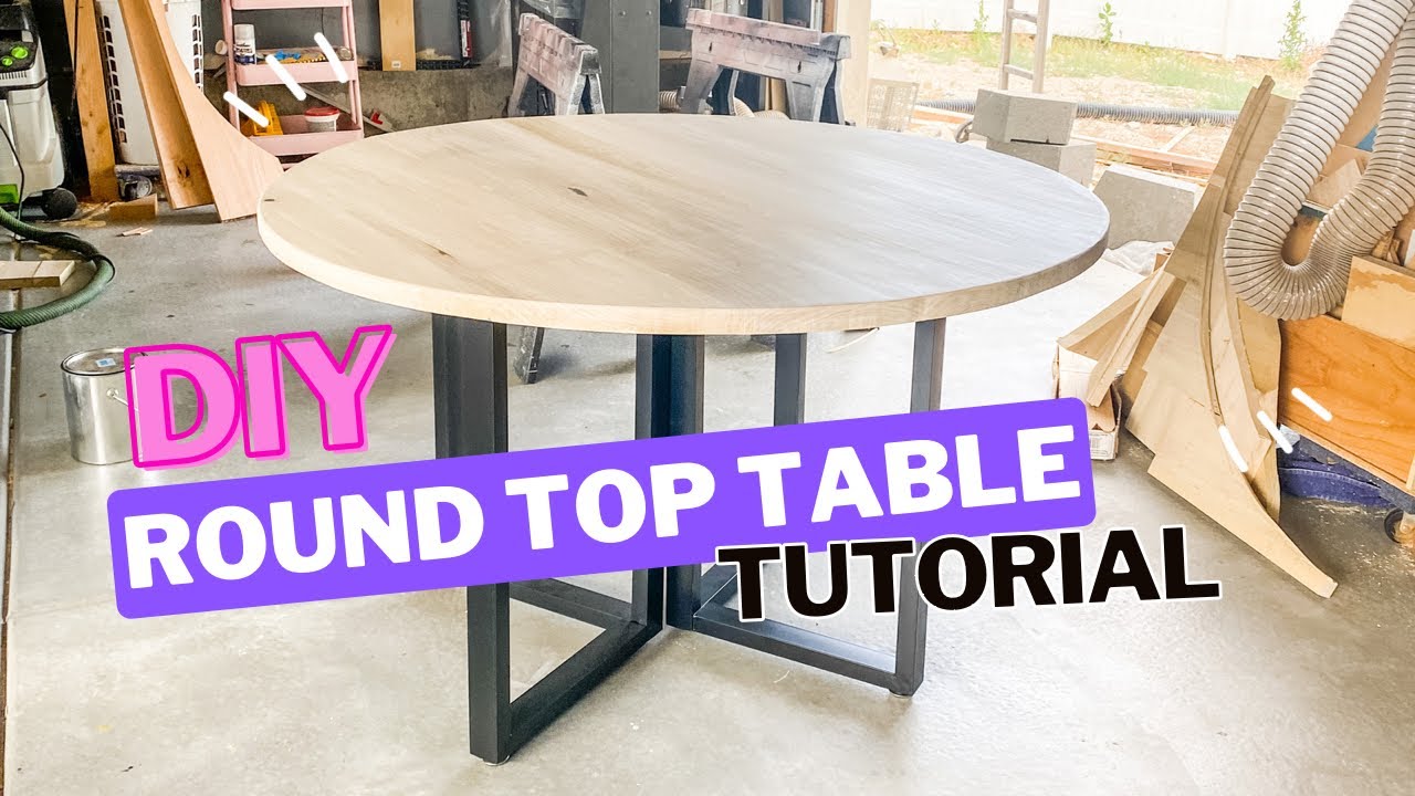 Round table top tutorial - process to DIY a wood round table