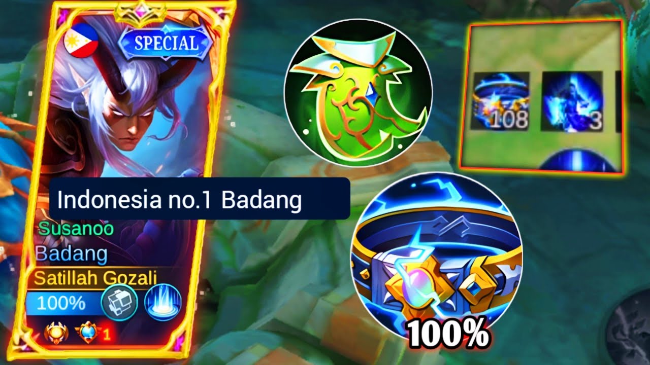 BADANG EXP LANE BUILD TANK THUNDER BELT STACK 100+| MOBILE LEGEND!!!