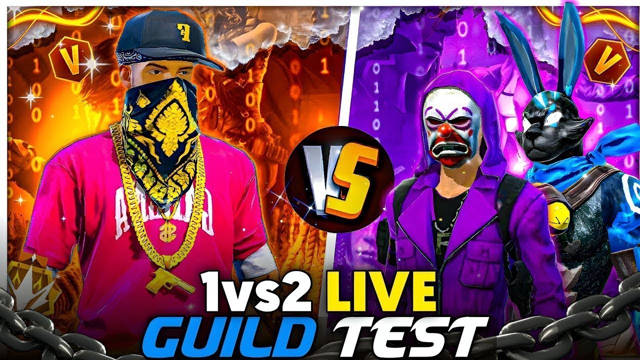 FREE FIRE GUILD TEST LIVE 1VS2 🔥 #Guildtest
