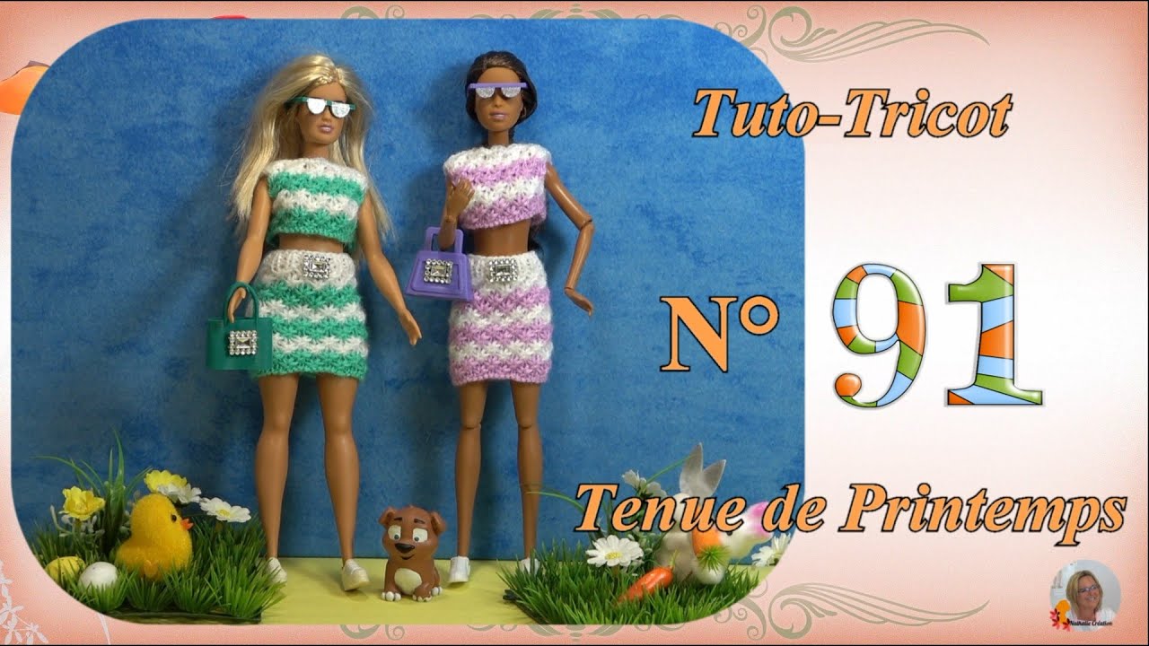 🥢 Tuto Tricot Barbie N°91 | 👗 Une tenue de printemps avec la laine Zeeman