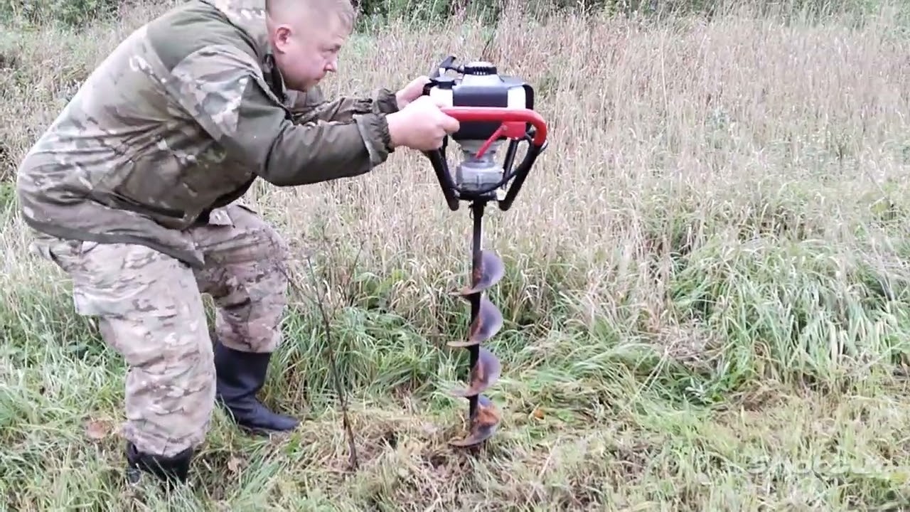 Работа мотобуром ADA Ground Drill 2, первые впечатления!!!