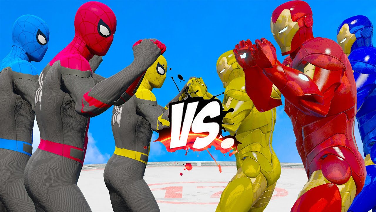 Team Spider-Man vs Team Iron Man 💥 Epic Superhero Battle