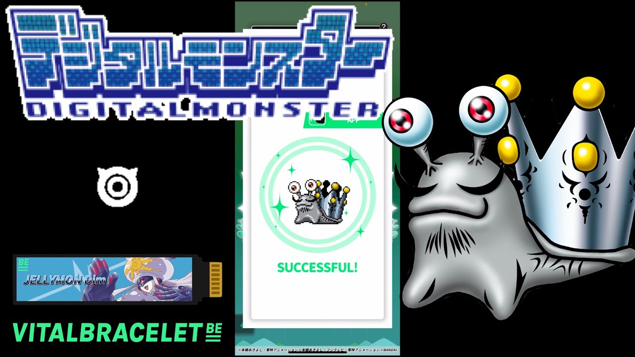 DIGIMON Vital Bracelet BE - BLACKKINGNUMEMON || BEMemory Jellymon Dim Log 15