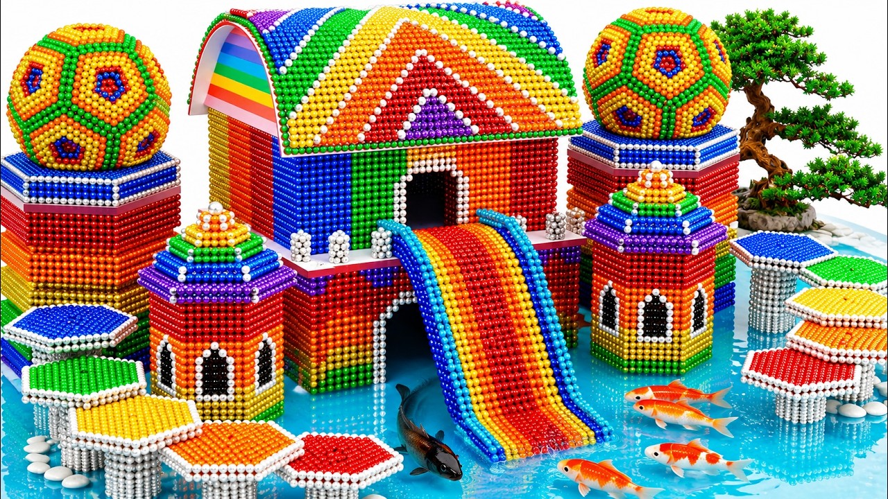 ASMR - Crea una Hermosa Casa de Juegos y un Castillo con Imanes Magn&eacute;ticos