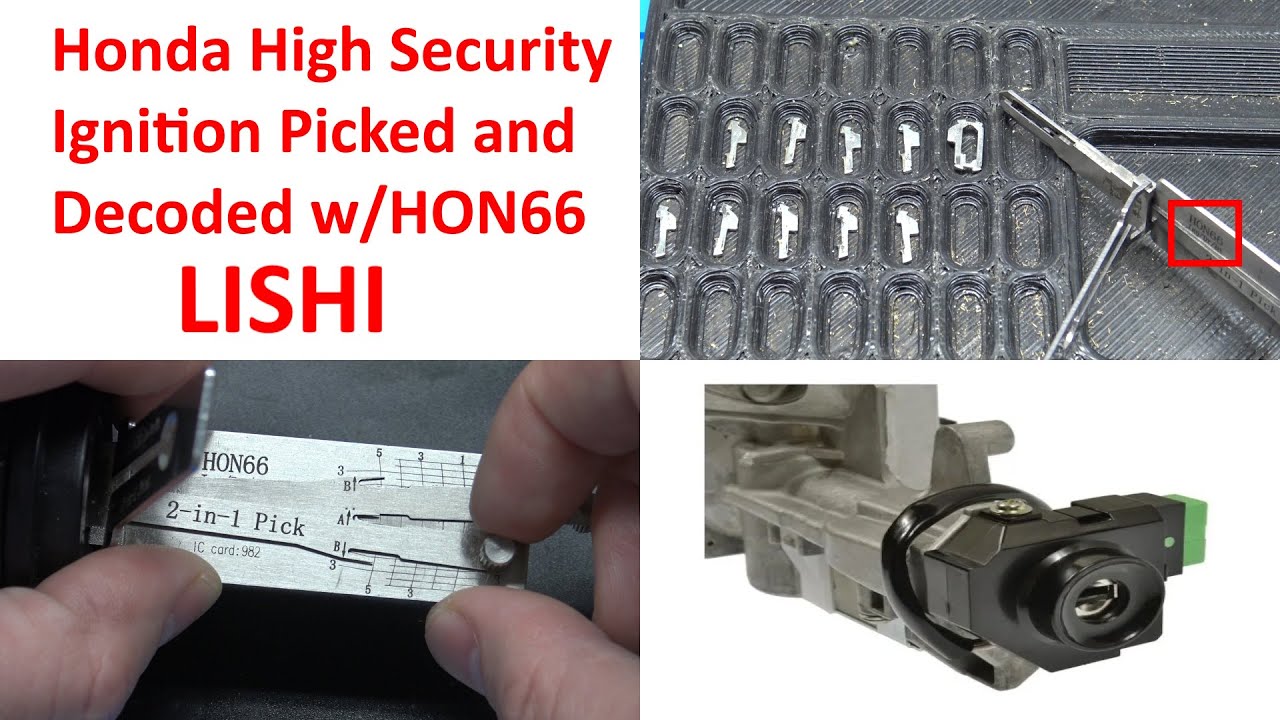 (566) Зажигание Honda выбрано и декодировано с помощью HON66 Lishi