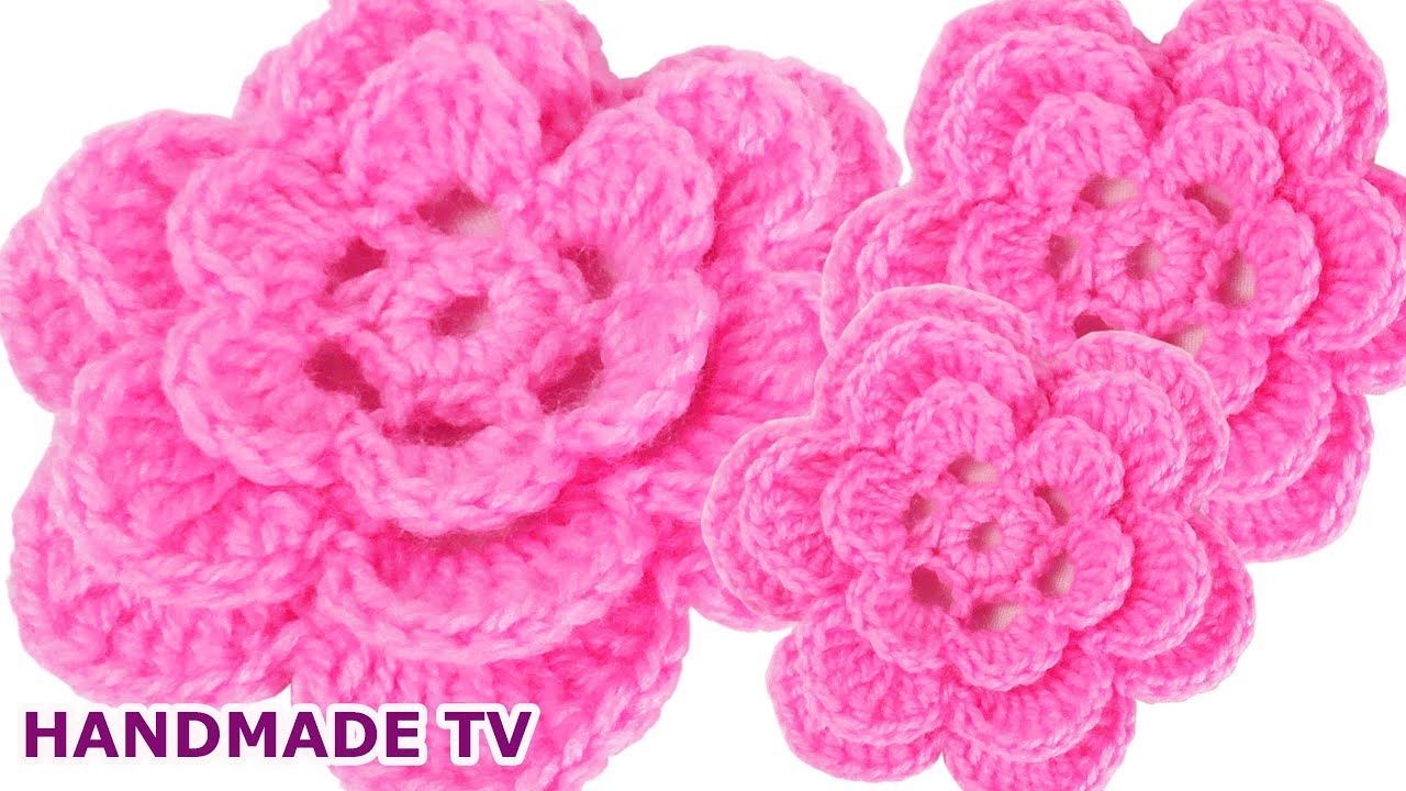 КРАСИВЫЙ ЦВЕТОК КРЮЧКОМ Crochet Flower Easy DIY TUTORIAL
