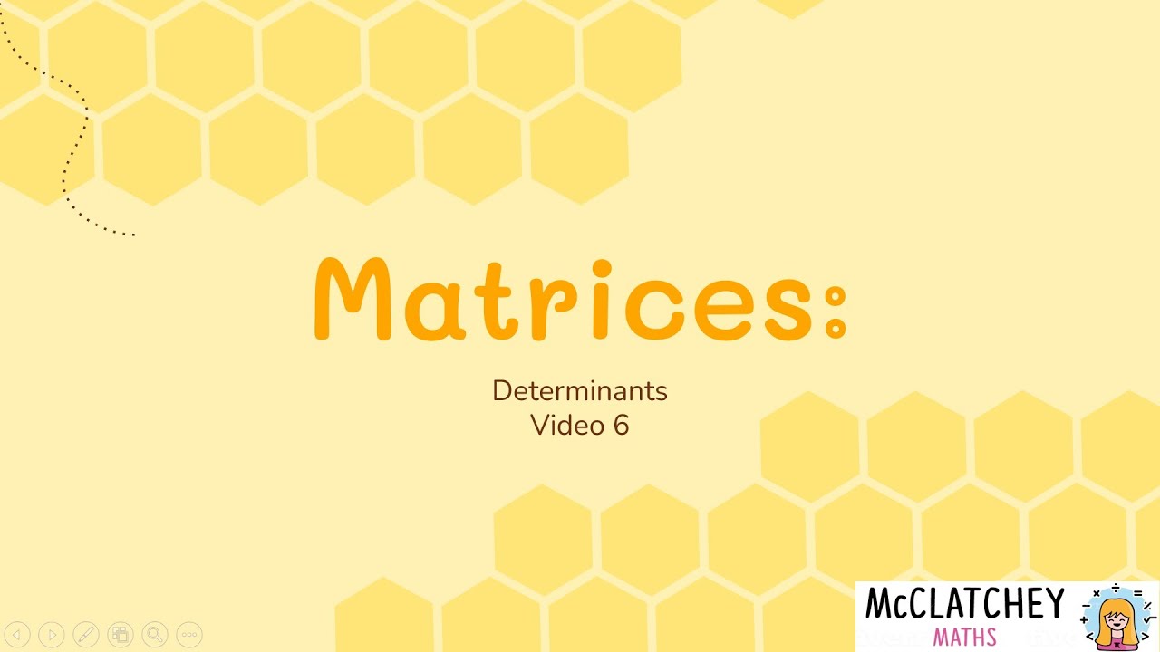 Video 6: The Determinant of a Matrix
