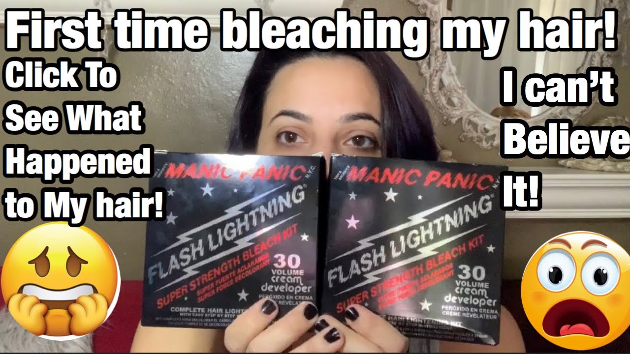 I BLEACHED My HAIR using Manic Panic Bleach Kit Flash Lightning 30vol