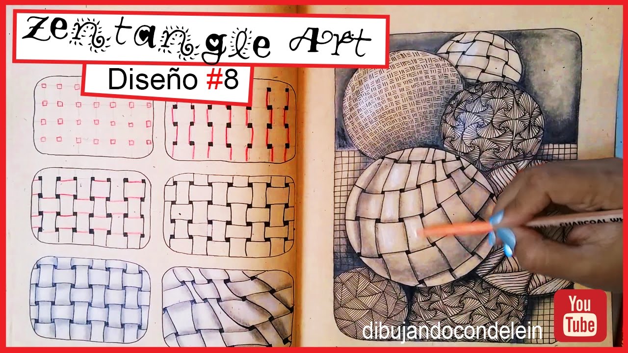 Como dibujar Zentangle Art paso a paso diseño #8 (Zentangle Pattern)