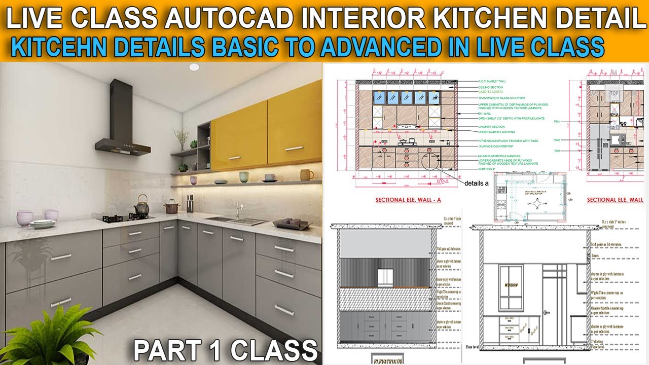 Live Class Autocad interior Class Kitchen Details Works #viral #interiors #design #cad #interiordesi