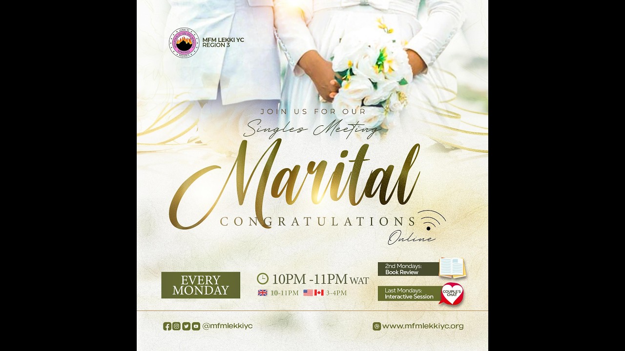 Virtual Singles Prayer Meeting | MARITAL CONGRATULATIONS | Monday, 9th March, 2026