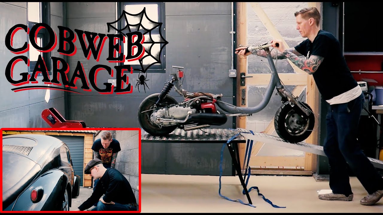 Ep1 Oddbod the Lambretta, a JB motorcycle bench, a Sealey WCR01 wheel clamp, and an oval VW Beetle!