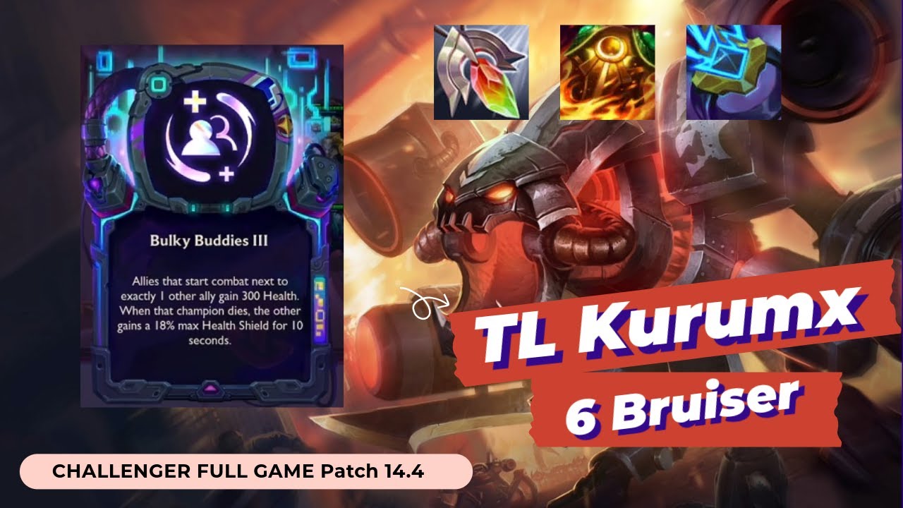 TL Kurumx ▰ 6 Bruiser  ▰ 1st Place Challenger Full Game  Patch 14.4
