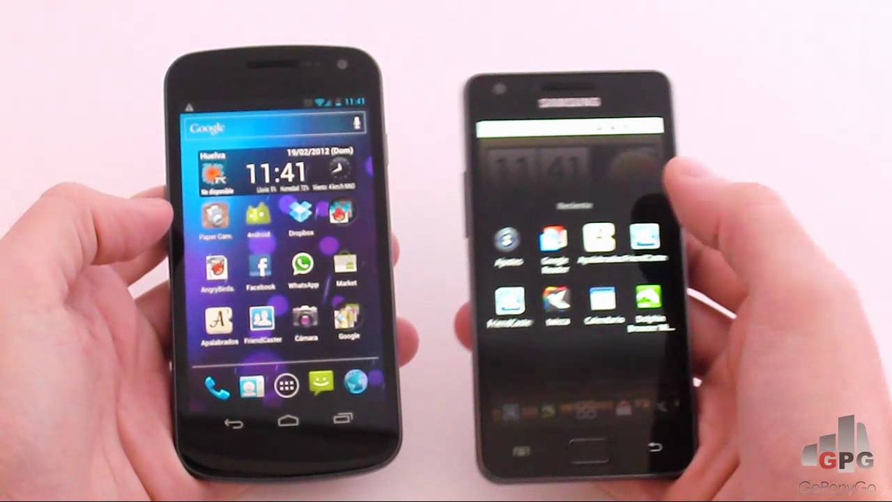 Comparativa Samsung Galaxy S2 - Galaxy Nexus en español | goponygo.com