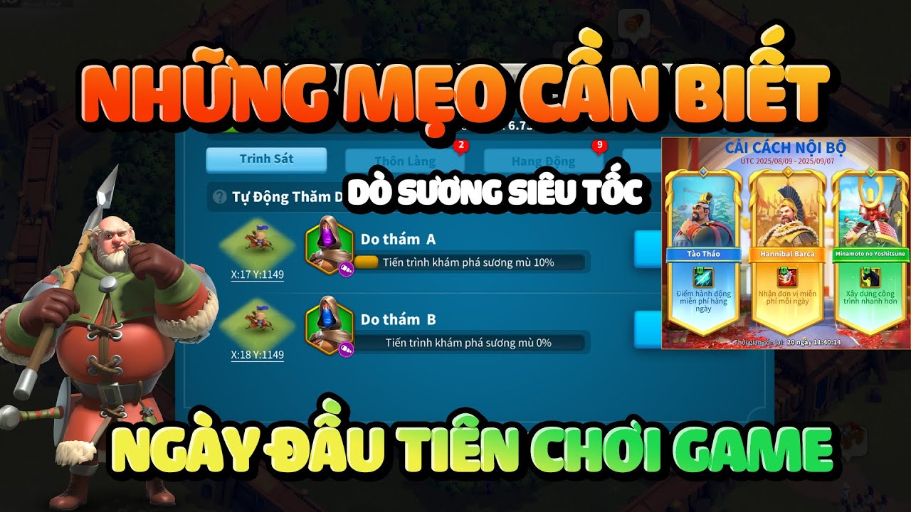 Mẹo Dò Sương Tự Động Và Những Điều Cần Biết Ở Ngày Đầu Tiên Chơi Rise of Kingdoms 2025
