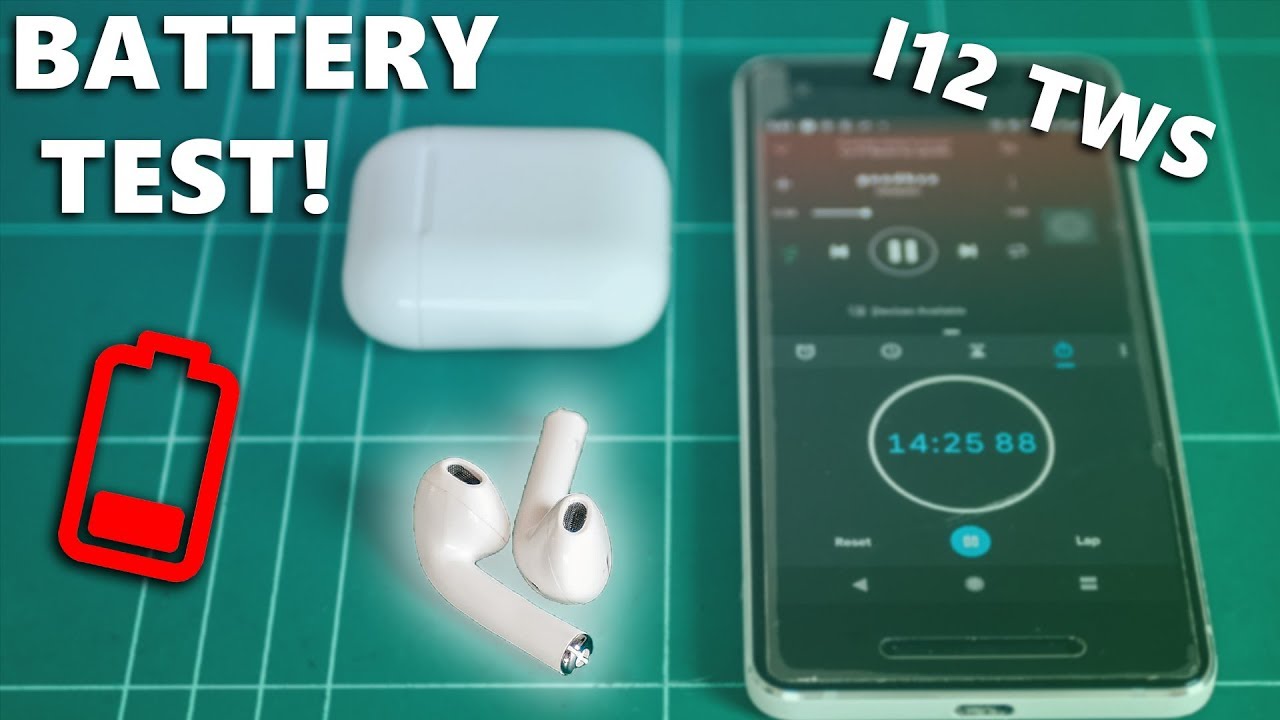i12 TWS Airpods Battery Life Test!