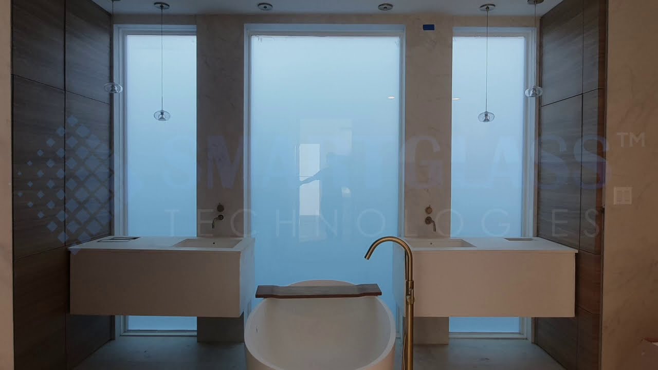 Switchable Smart Glass for Residential Bathroom in New Jersey